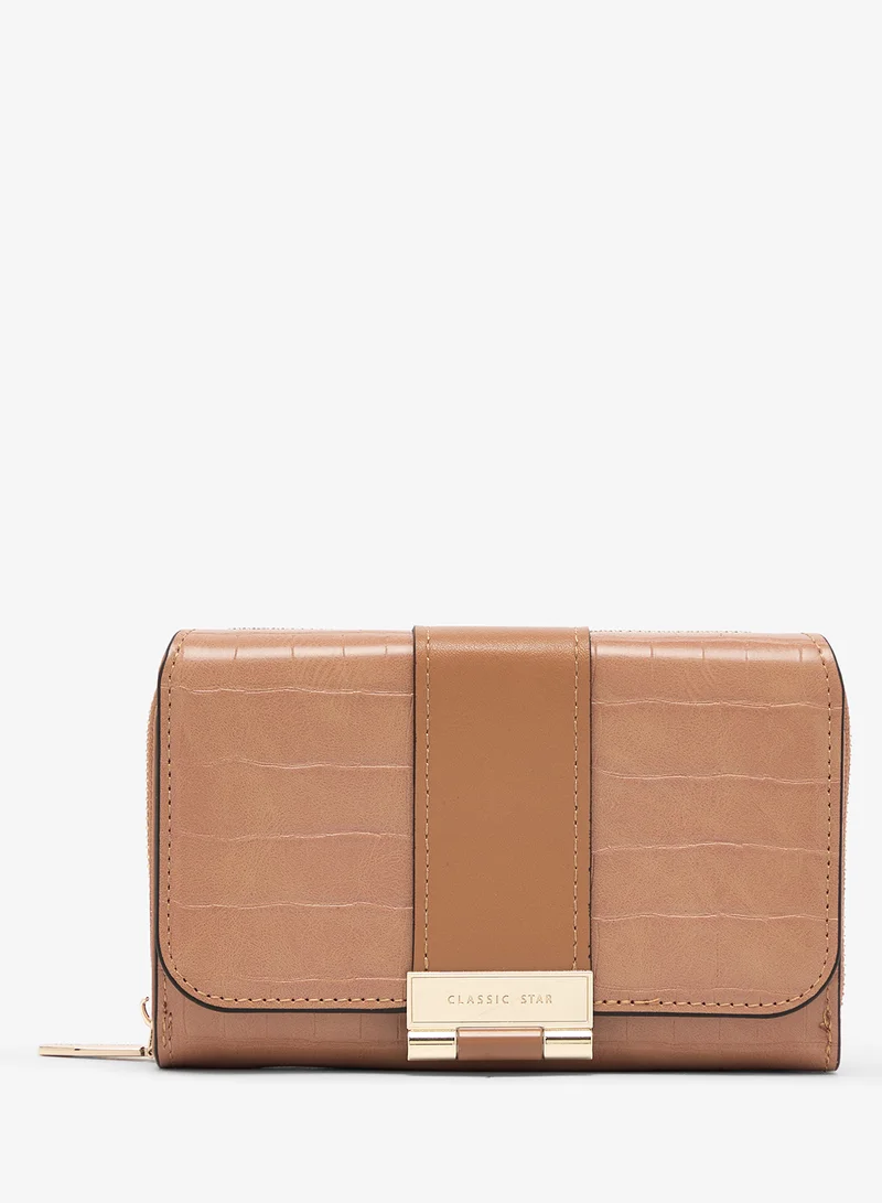 ELLA Gold Accent Classic Flap Wallet